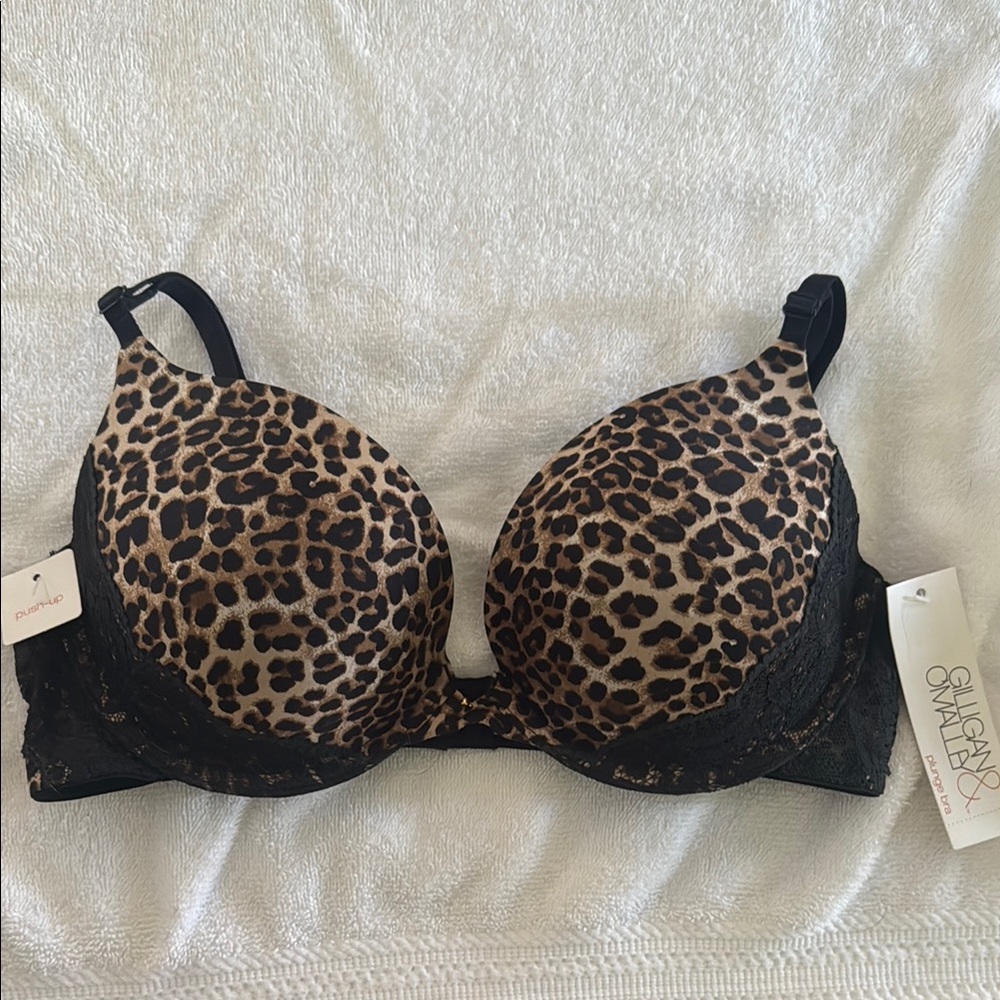 Gilligan & O'Malley Brown and Black Leopard Print Bra